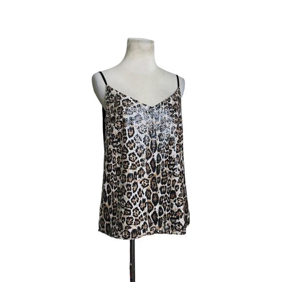 KUT Leopard Print Sequin Front Cami Tank Top size Small - Picture 15 of 16